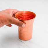 Pure Copper Waterfall Glass with Hammered Finish - Lacquered for Shine & Protection